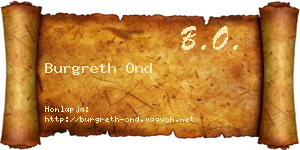 Burgreth Ond névjegykártya